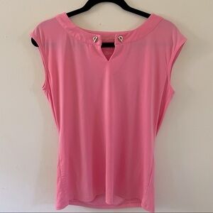 Carmen Marc Valvo Pink Shirt Sleeve Blouse